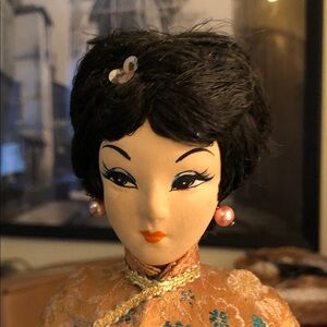 Elegant Asian-Inspired Doll with Black Hair